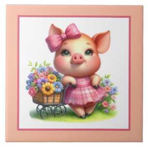Cute gris älskare Land Kakelplatta