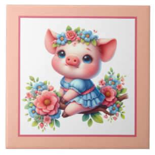 Cute gris älskare Land Kakelplatta