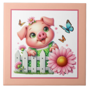 Cute gris älskare Land Kakelplatta
