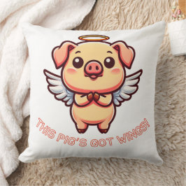 Cute Gris Angel Vingar Tecknad Halo Kudde
