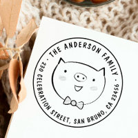Cute Gris Anpassningsbar Family Namn Round Returad
