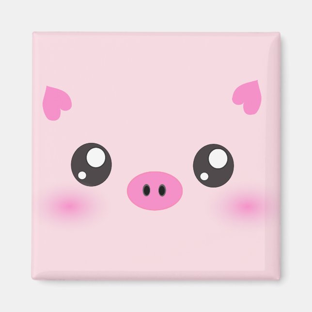 Cute Gris Ansikte - kawaii-minimalism Magnet (Framsidan)