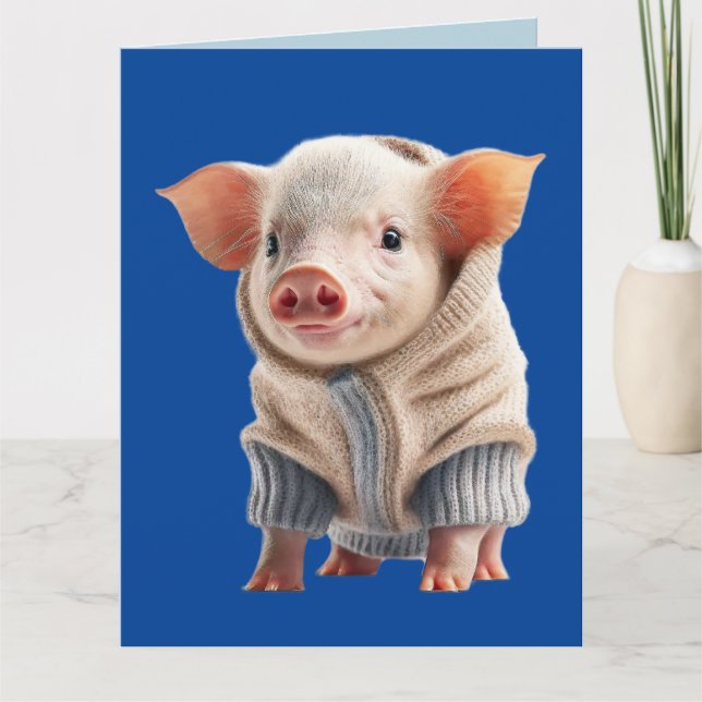CUTE GRIS BIRTHDAY GREETING CARD KORT (Framsida)