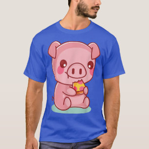 Cute Gris Eating Pizza T-Shirt Funny Foodie Tee Ki