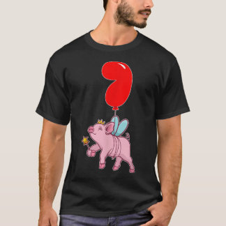 Cute Gris Fairy7:e BirthdayKids Balloon Party T Shirt