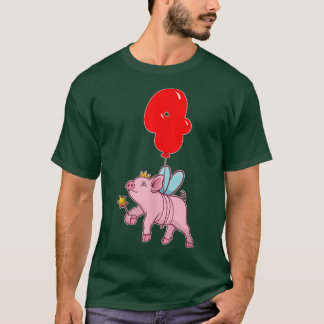 Cute Gris Fairy 4e födelsedagen Kids Balloon Party T Shirt