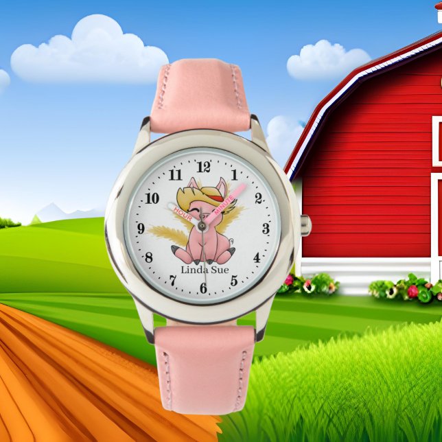 Cute gris farm älskare add namn Watch Armbandsur (Skapare uppladdad)