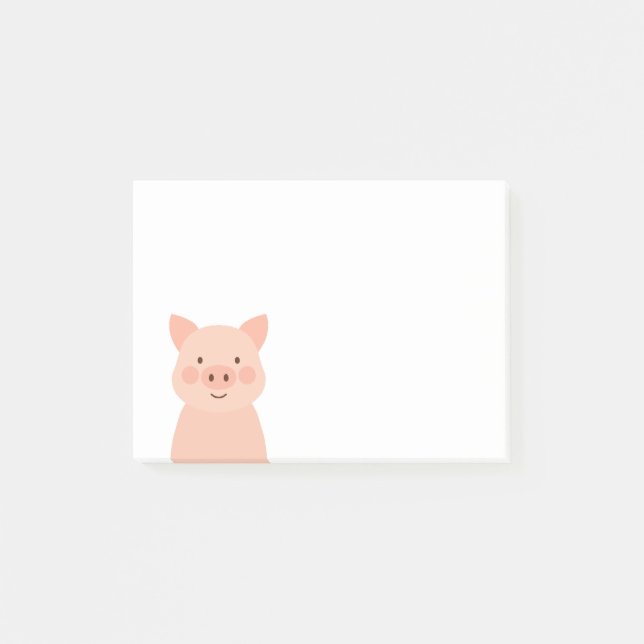 Cute Gris Farm Animal Ansikte Post-it Block (Framsida)