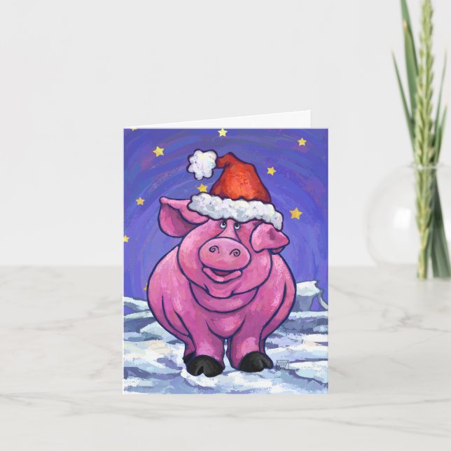 Cute Gris Helgdag Card Helgkort (Framsida)