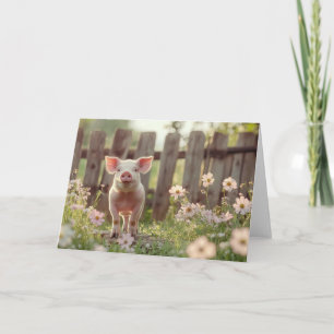 Cute Gris i Blomsterträdgården Kort