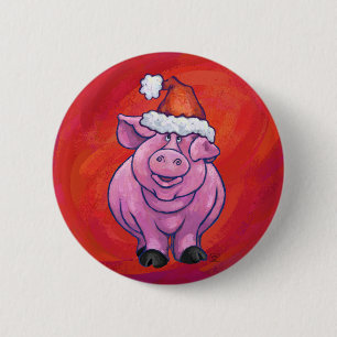 Cute Gris i Santa Hat på Red Knapp