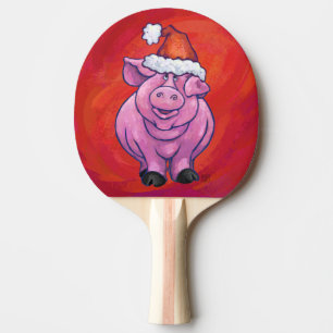 Cute Gris i Santa Hat på Red Pingisracket
