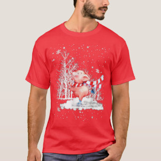 Cute Gris Julgran vid Snö Merry Pigmas Pajam T Shirt