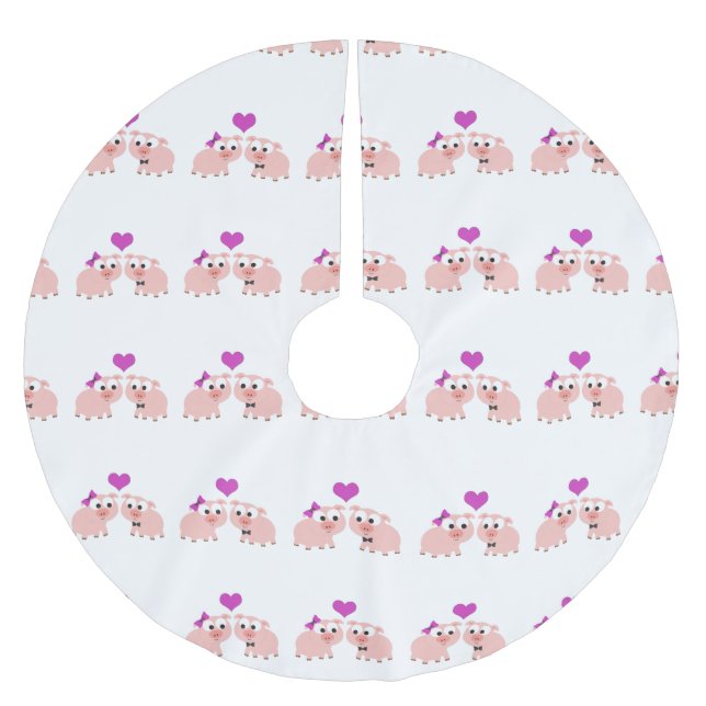 Cute Gris Kärlek Julgransmatta Borstad Polyester (Framsidan)