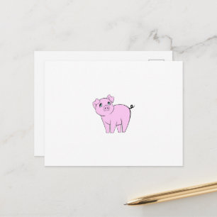 Cute Gris, Little Pig, Piggy, Rosa Gris, Farm Anim Vykort