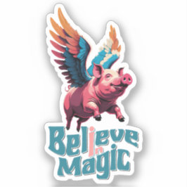 Cute Gris med färglöst vingar | Tro på magiska pro Klistermärken