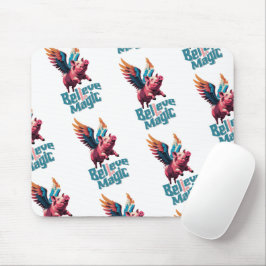 Cute Gris med färglöst vingar | Tro på magiska pro Musmatta