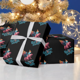 Cute Gris med färglöst vingar | Tro på magiska pro Presentpapper