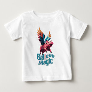 Cute Gris med färglöst vingar Tro på magiska pro T Shirt
