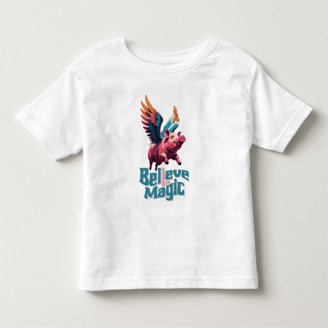 Cute Gris med färglöst vingar | Tro på magiska pro T Shirt (Framsida)