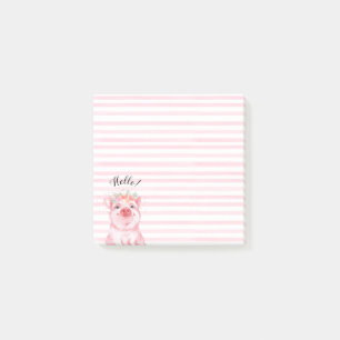 Cute Gris med Rosa Rand Post-it Block
