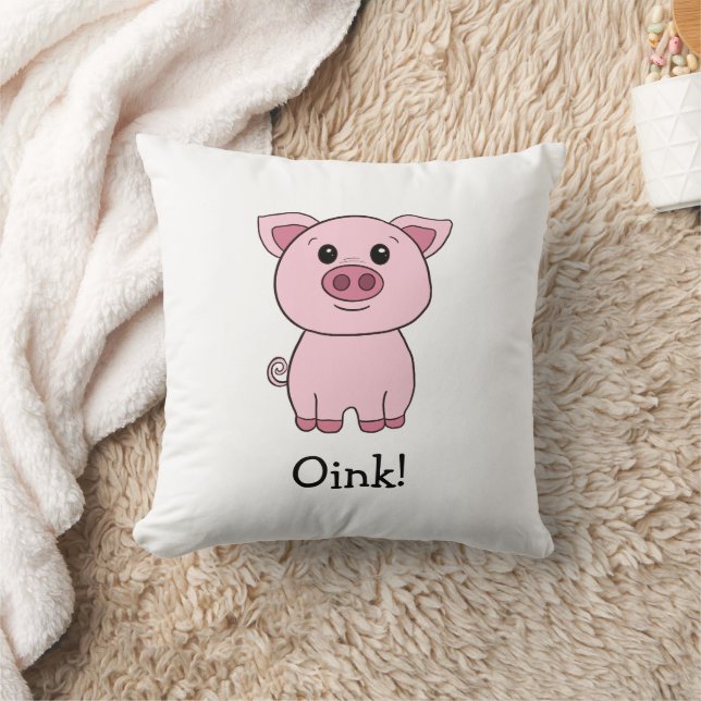 Cute Gris Oink! FrontCute Cow Moo! Tillbaka Kudde (Filt)