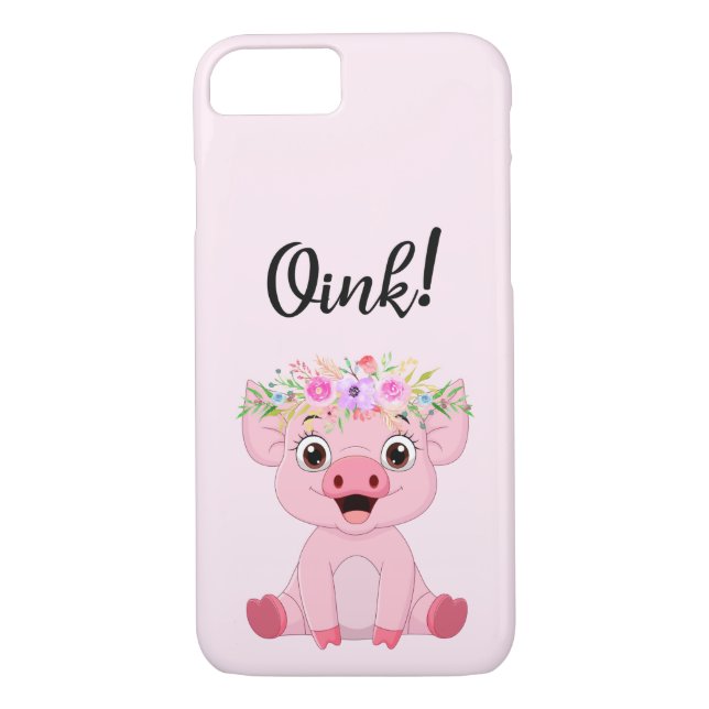 Cute Gris Oink Gris Älskare Case-Mate iPhone Skal (Baksida)
