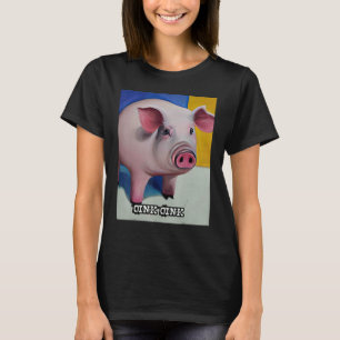 Cute Gris Piggie Oink Oink 45 T Shirt
