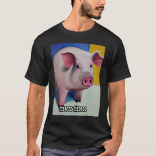 Cute Gris Piggie Oink Oink 45 T Shirt
