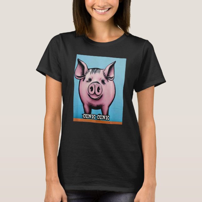 Cute Gris Piggie Oink Oink Premium_5 T Shirt (Framsida)