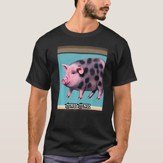 Cute Gris Piggie Oink Oink Premium_6 T Shirt (Framsida)