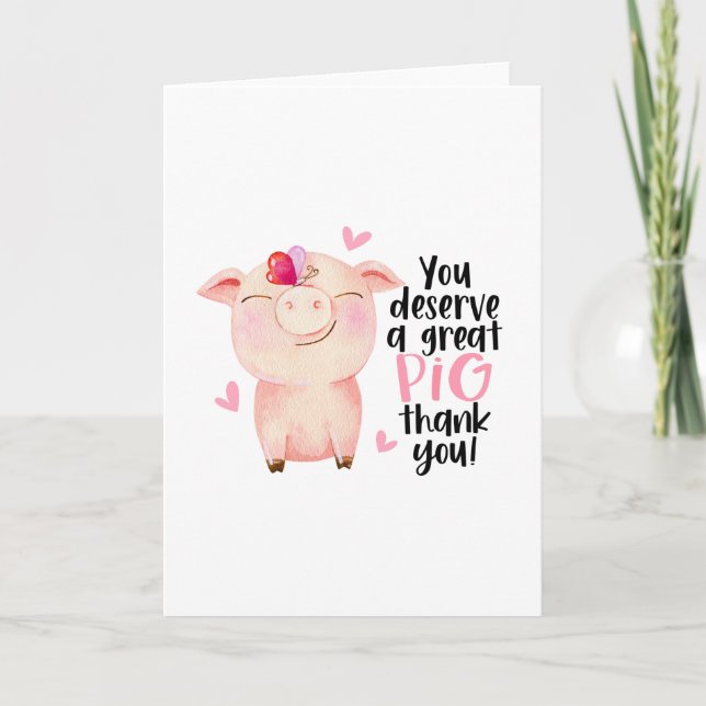 Cute Gris Pun Funny Tack Avskrivning Kort (Framsida)
