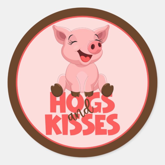 Cute Gris Pun Runt Klistermärke (Framsida)