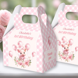 Cute Gris Rosa Farm 1:a födelsedag Presentaskar