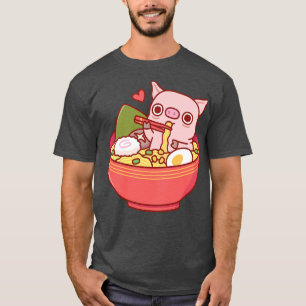 Cute Gris som äter Ramen Noodles i Bowl T Shirt