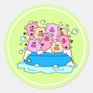 Cute Gris Stickers Runt Klistermärke