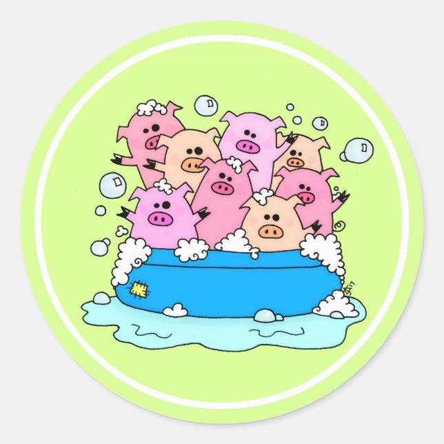 Cute Gris Stickers Runt Klistermärke (Framsida)