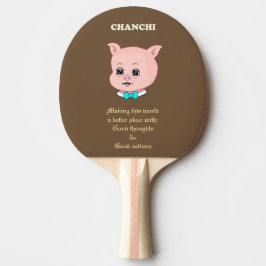 Cute Gris Tecknad Pingisracket
