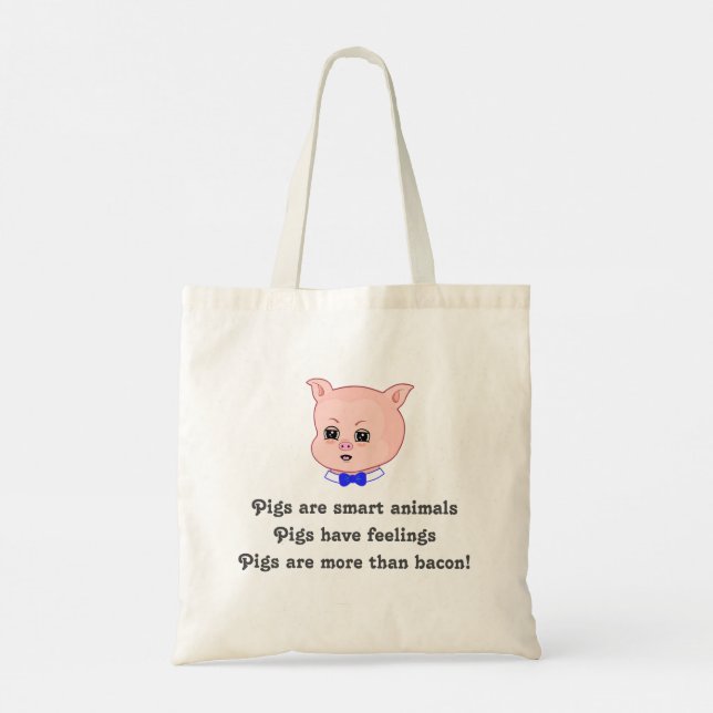 Cute Gris Tecknad Tote Bag Tygkasse (Baksida)