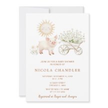 Cute Gris Wheelbarrow Baby Shower