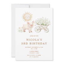 Cute Gris Wheelbarrow Födelsedagsfest