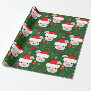 Cute Grisar för Grönt av julstämning, Helgdag Presentpapper