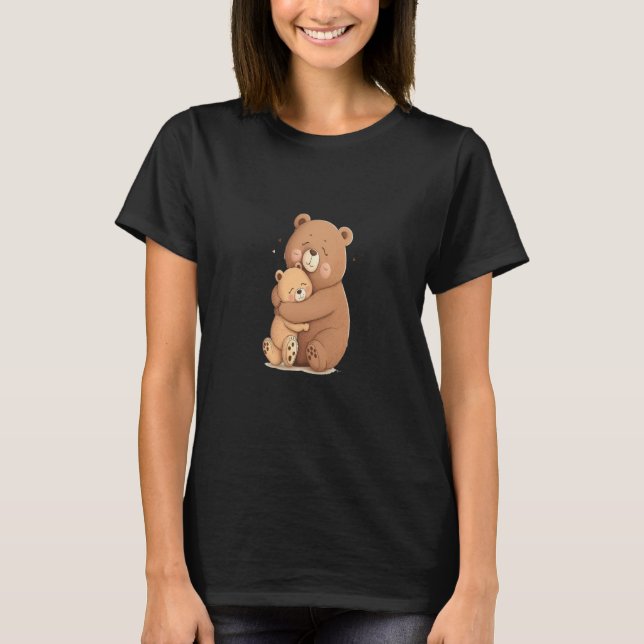 Cute Grizzly Bear Animal Cute Father and Son Bear  T Shirt (Framsida)