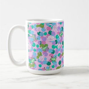 Cute groda art mugg med rosa bakgrund
