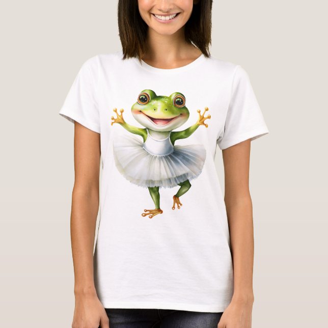 Cute groda ballerina dansballet. t shirt (Framsida)