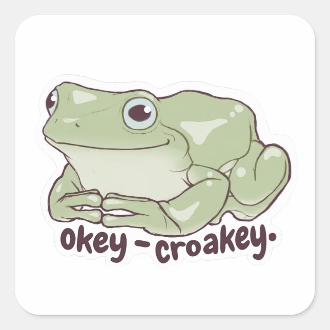 Cute groda-dekal fyrkantigt klistermärke (Framsida)