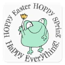 Cute groda med gult-tulpanhoppy Påsk