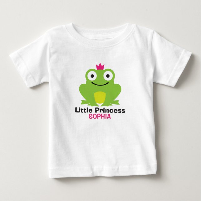 Cute groda med krona och personlig baby namn tröja (Framsida)