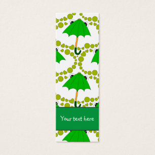 Cute groda paraply eart och dot Bookmark Litet Visitkort