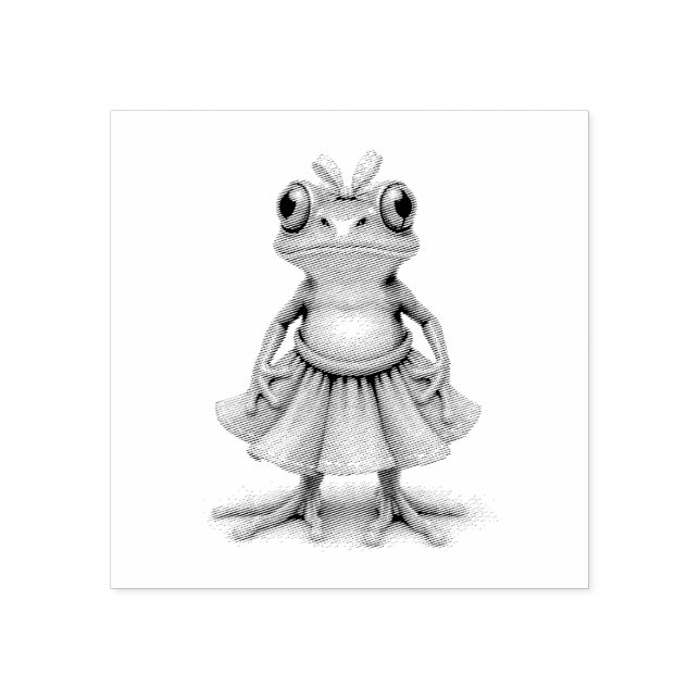 Cute groda stämpel (Tryck)